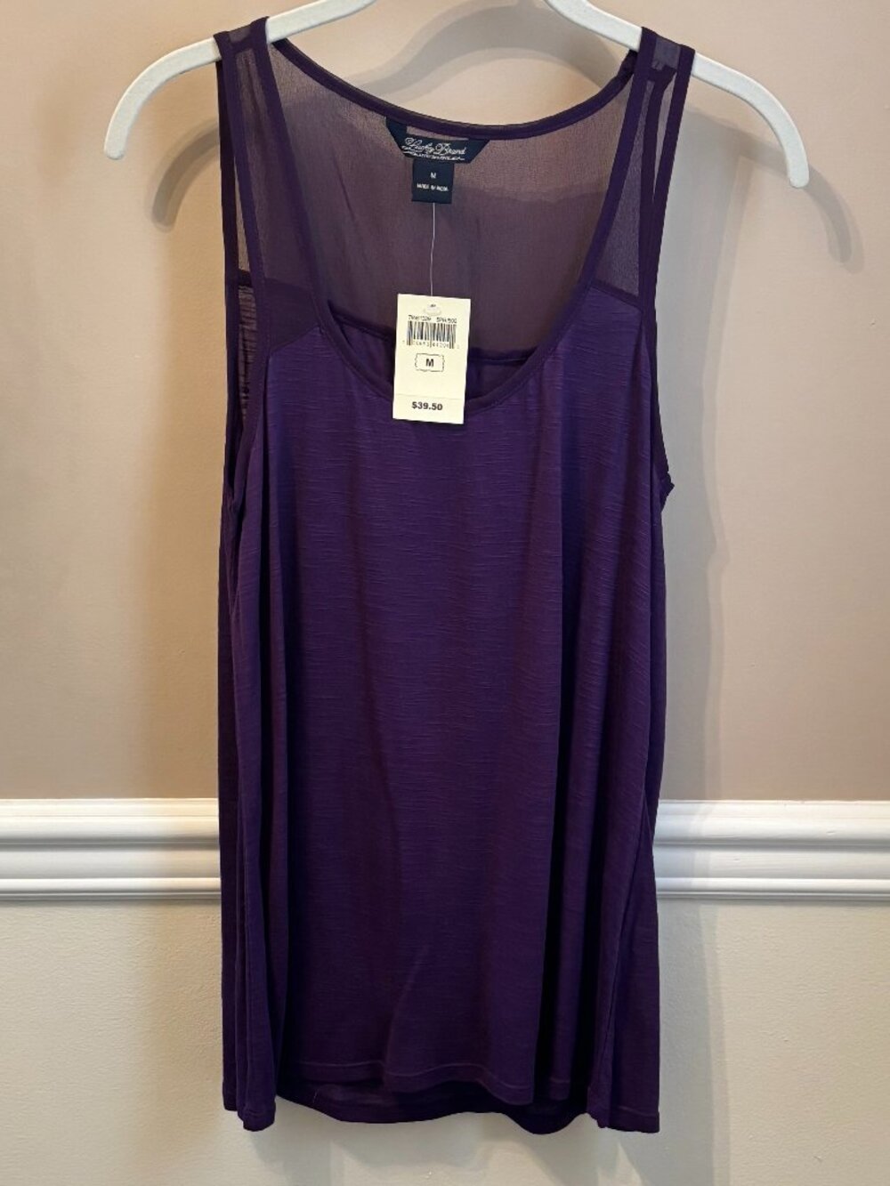 LUCKY BRAND Woman's Tank Top Size M in color Purple